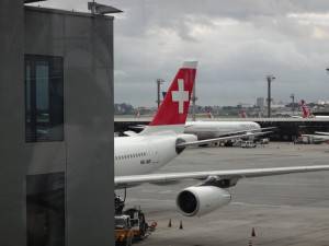 Avião da Swiss em Cumbica.