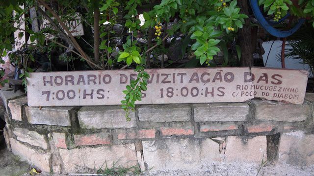 Chegando ao Poço do Diabo - horário de visitação.