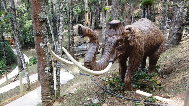 Jardim dos Pinhais Eco Parque - representação dos animais pré-históricos